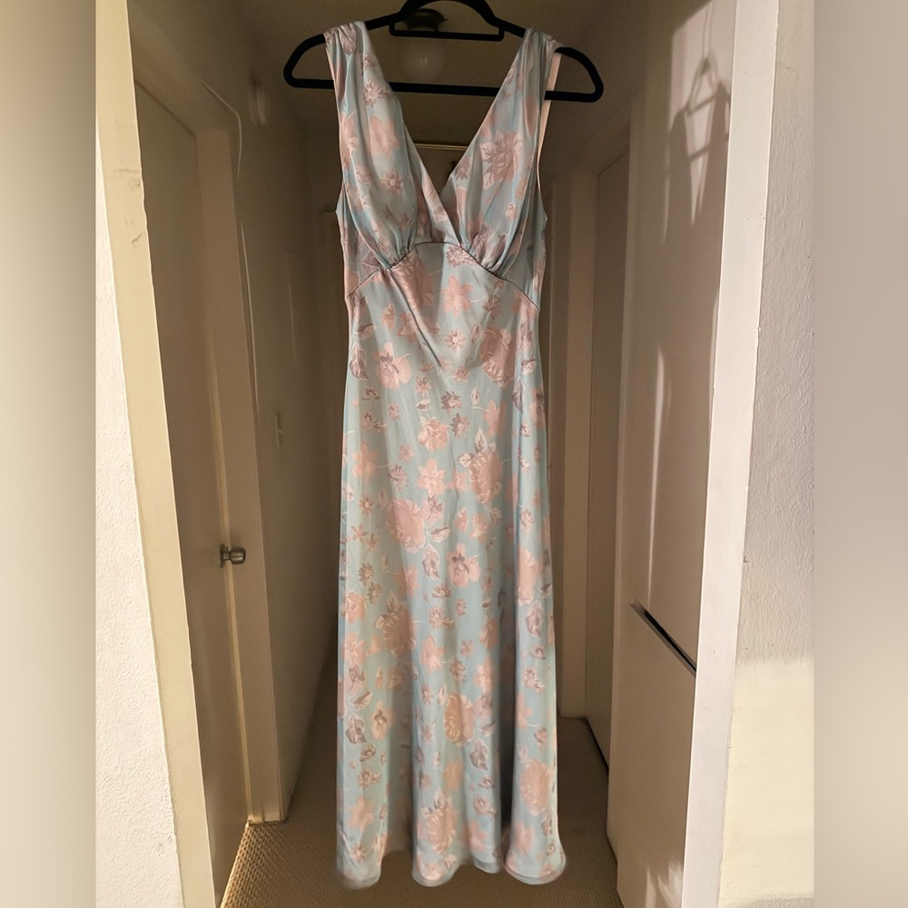 Floral V-Neck Maxi/Midi Dress - Size 10
